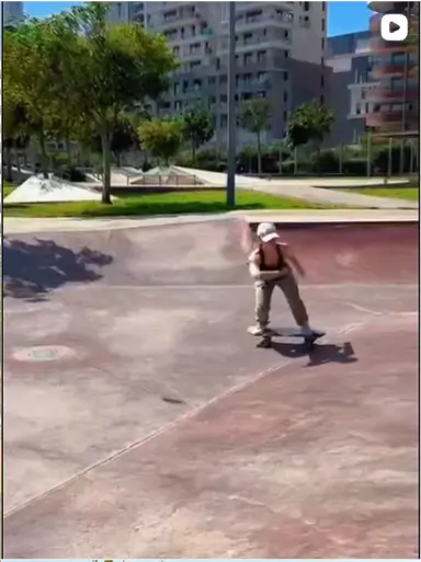 Skater riding a concrete bowl in Casablanca